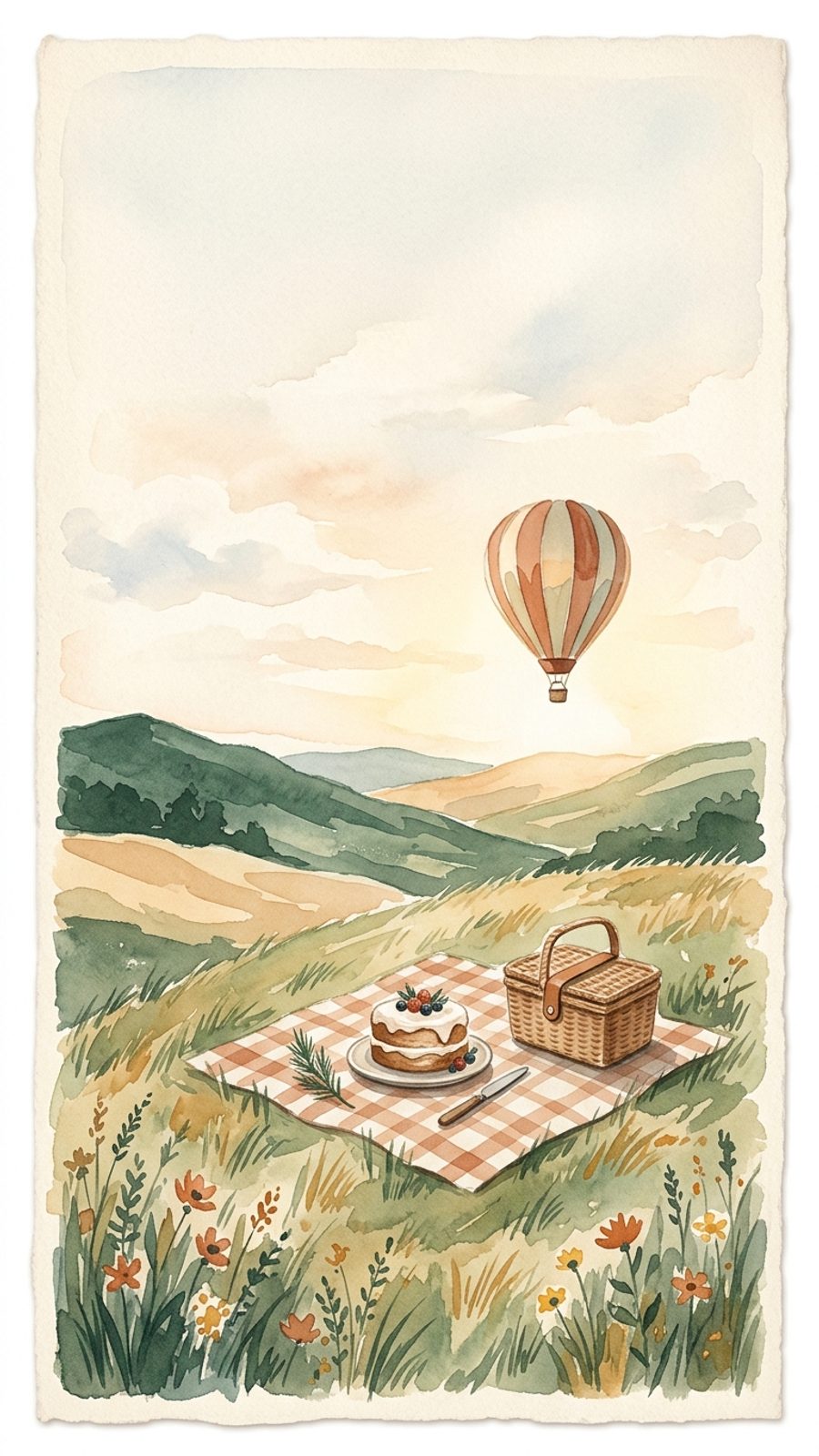 Geburtstag, KI-generiertes Aquarell-Motiv