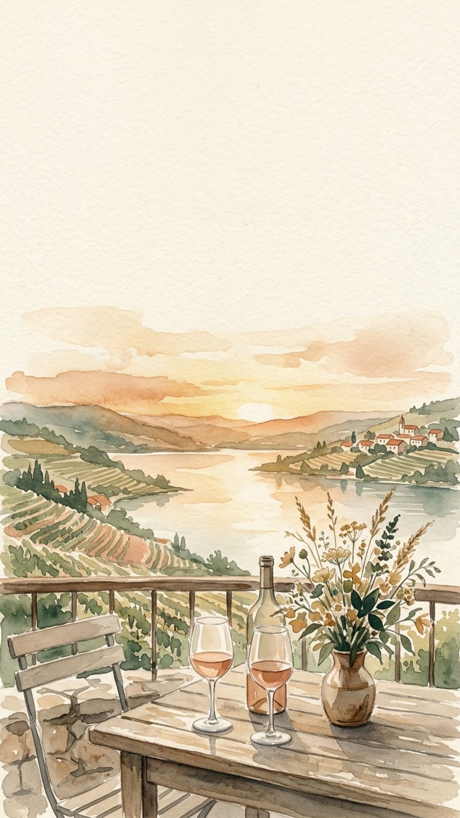 Hochzeit, KI-generiertes Aquarell-Motiv