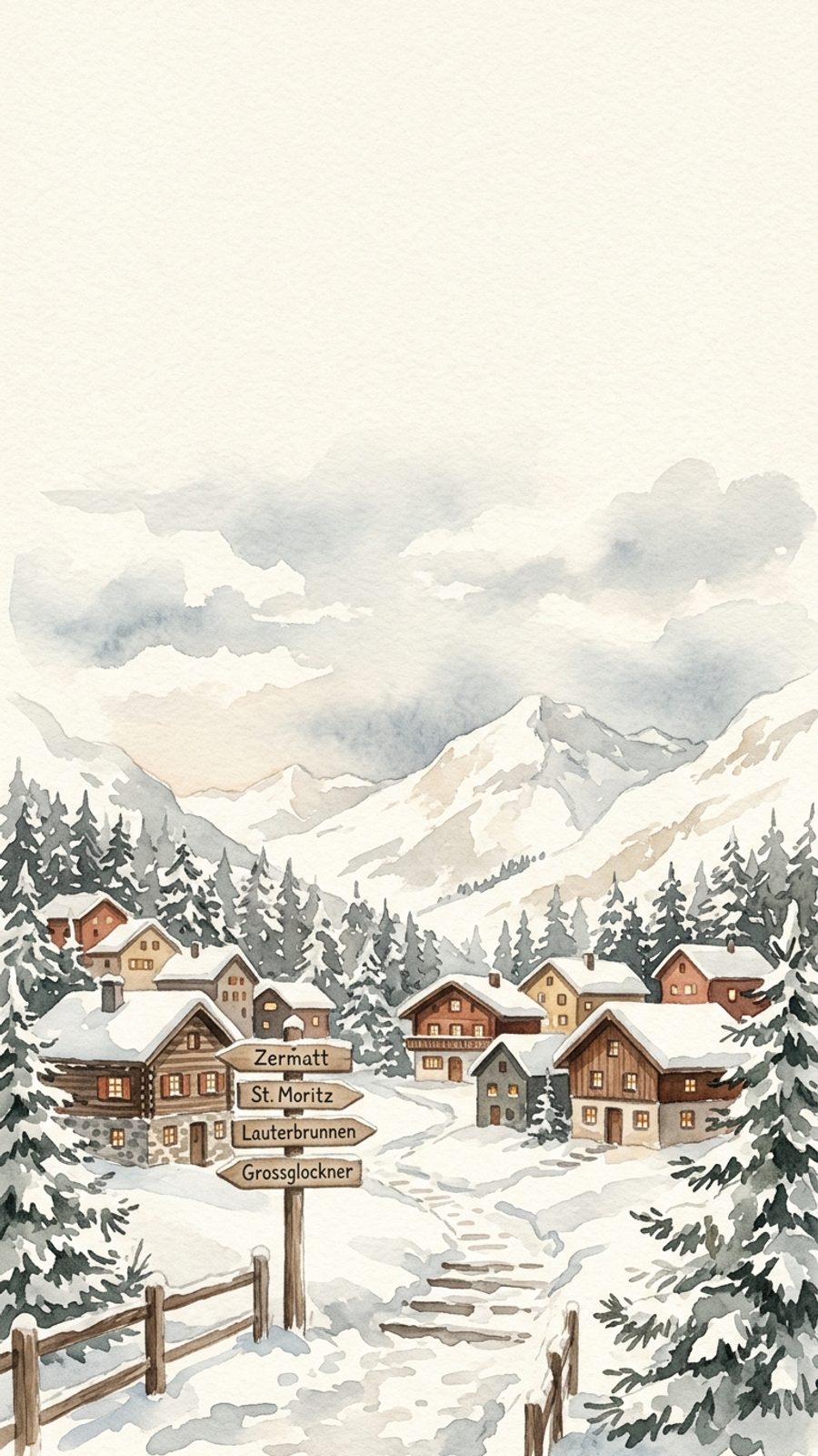 Weihnachten, KI-generiertes Aquarell-Motiv